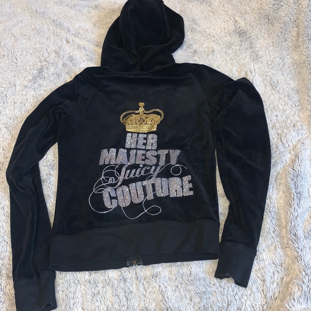 Black juicy couture zip up sweatshirt